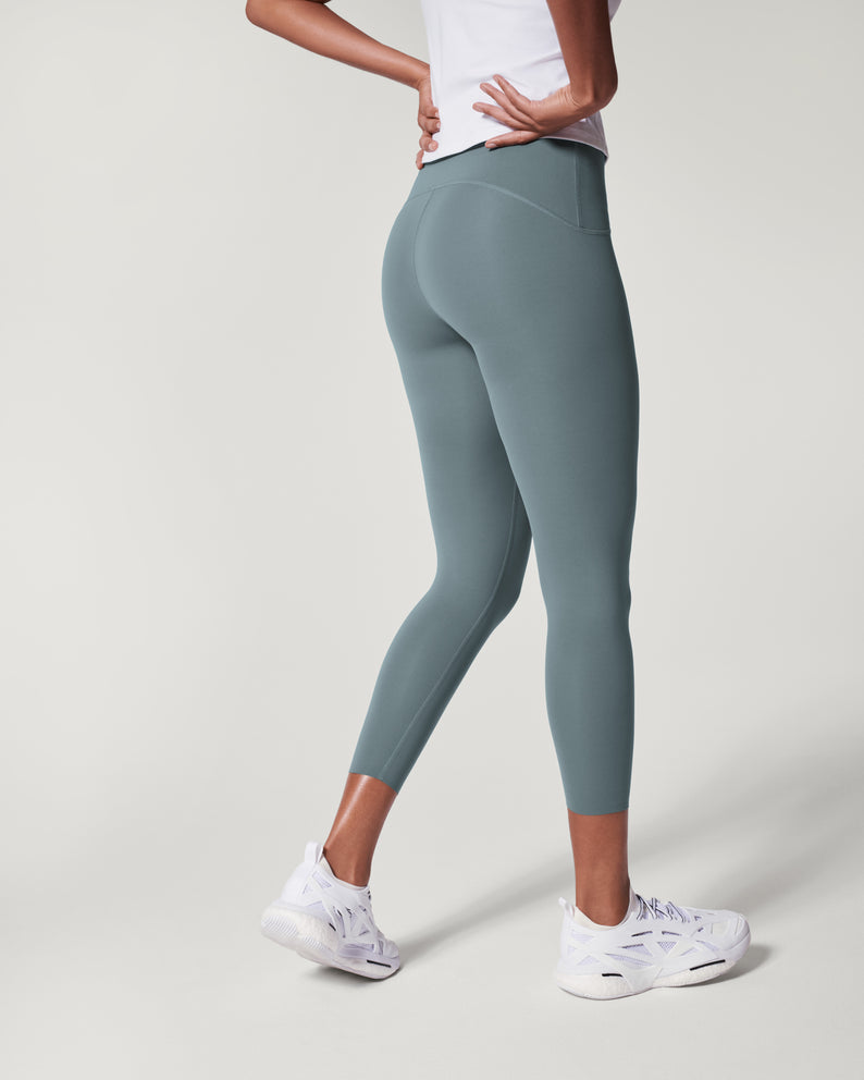 Spanx Ready To Wow Velvet Leggings - Silver Chrome in Grey