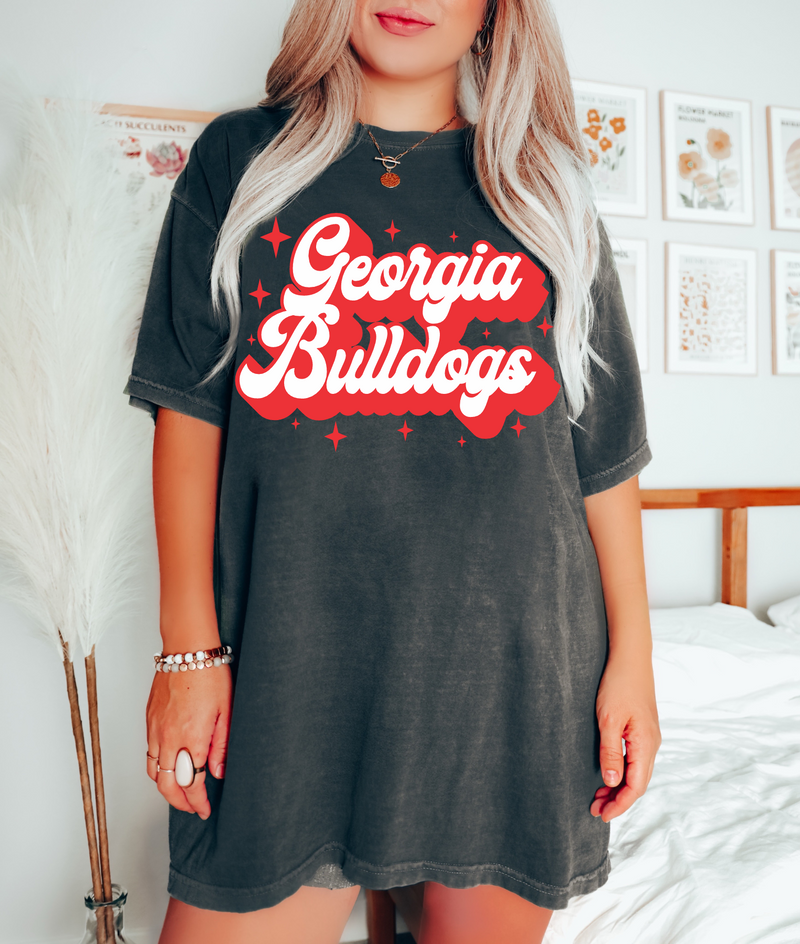 Georgia Bulldog Sparkles Graphic Tee • Pepper