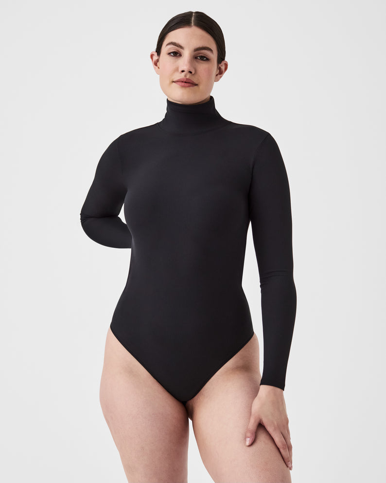 Susana Black Scoop Neck Ribbed Bodysuit