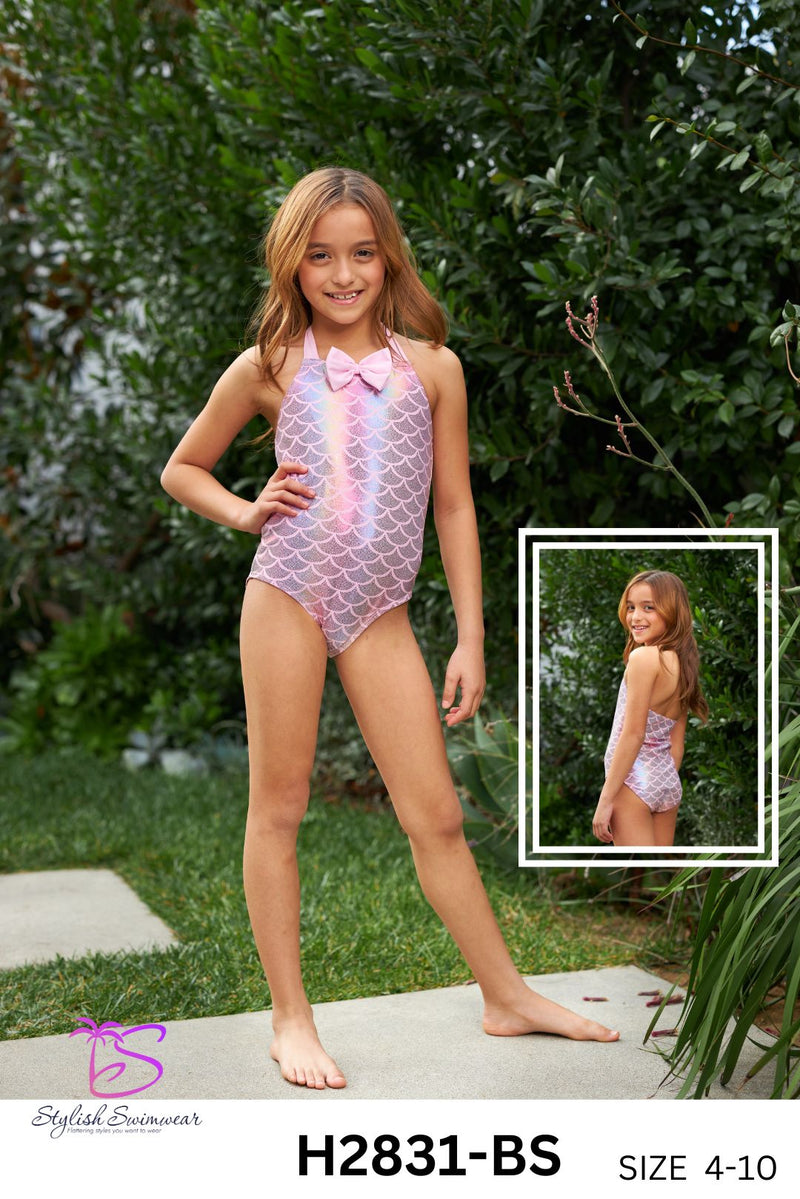 Kid's Colorful Scale One Piece Swimsuit • Mermaid – Tonya's Treasures Inc.