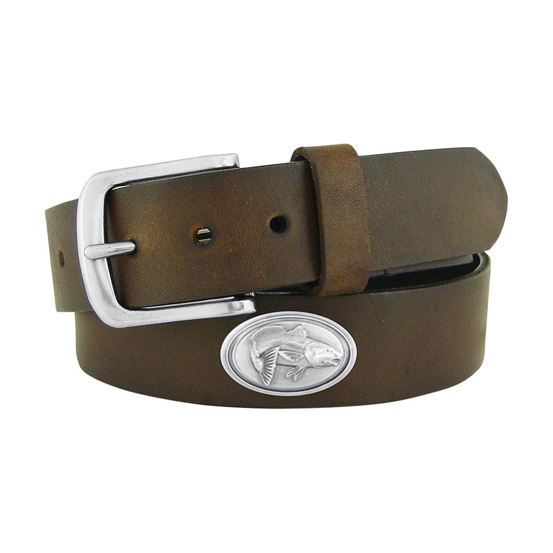 Leather Brown Belt with Metal Concho • Adult