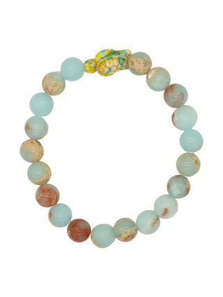 Sea Turtle Tracking Bracelet • Seafoam & Brown