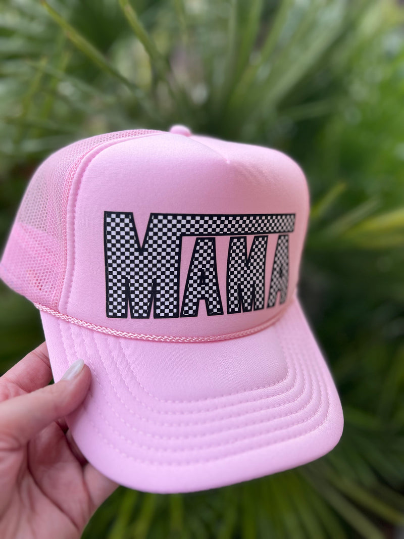 Retro MAMA Foam Trucker Hat • Pink