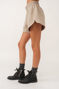 Kelsie Quilted Shorts • Smoky Taupe