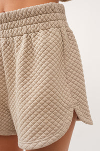 Kelsie Quilted Shorts • Smoky Taupe