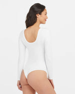 Suit Yourself Scoop Neck L/S Top Bodysuit • White