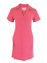 Simply Terry V Neck Dress • Hot Pink