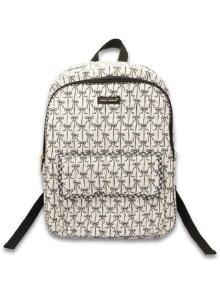 Quilted Backpack • Black Bows