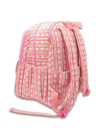 Quilted Backpack • Pink Bows