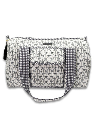 Quilted Duffle Bag • Black Bows
