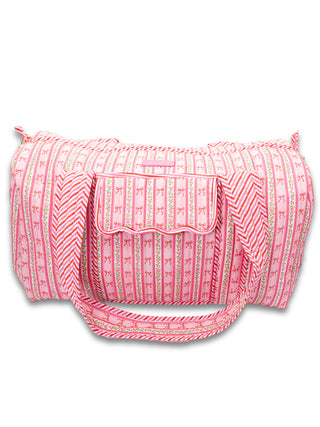 Quilted Duffle Bag • Pink Bows