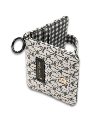Quilted ID Wallet • Black Bows