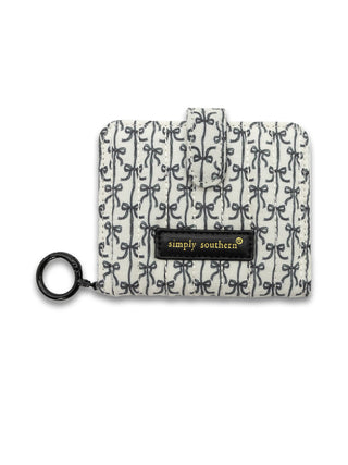 Quilted ID Wallet • Black Bows