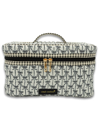 Quilted Makeup Case • Black Bows