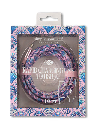10 FT USB-C Charging Cable • Purple Shell