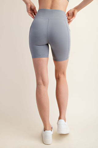 Core 6 Inch Biker Shorts Side Pocket • Rhino Grey