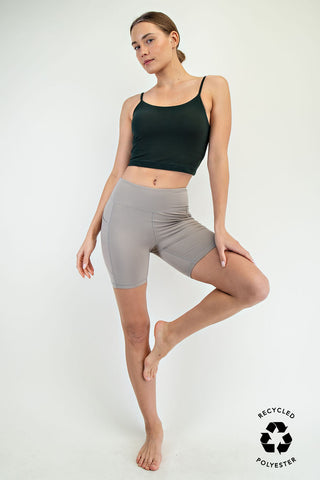 Core 6 Inch Biker Shorts Side Pocket • Stone Taupe