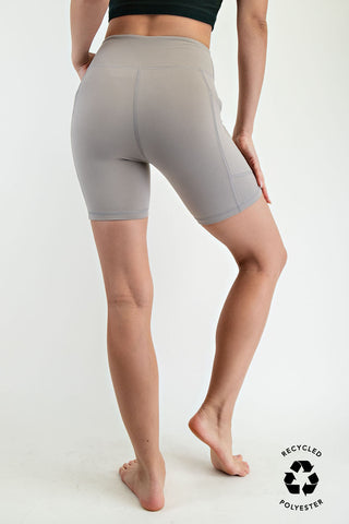 Core 6 Inch Biker Shorts Side Pocket • Stone Taupe