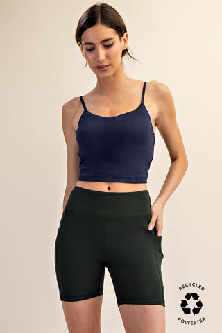 Core 6 Inch Biker Shorts Side Pocket • Regency Green