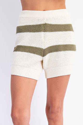 Stripe Sweater Short Pants • Cream + Olive