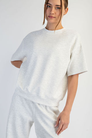 Cloud Soft Short Sleeve Top • Light Heather Grey