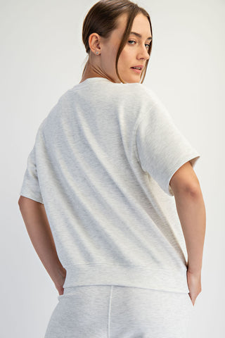 Cloud Soft Short Sleeve Top • Light Heather Grey