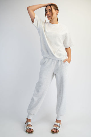 Cloud Soft Short Sleeve Top • Light Heather Grey