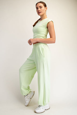 Cotton Lycra Crossover Set • Mint