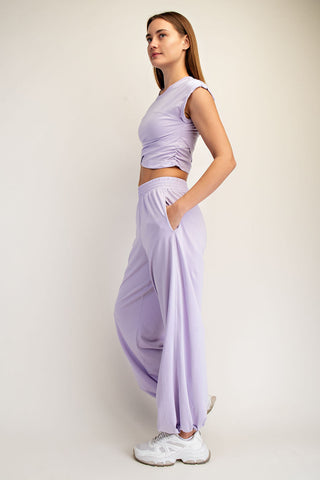 Cotton Lycra Crossover Set • Lavender