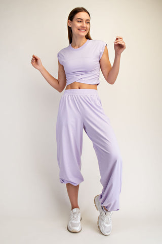 Cotton Lycra Crossover Set • Lavender