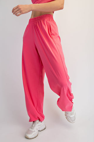 Cotton Lycra Crossover Set • Flamingo Pink