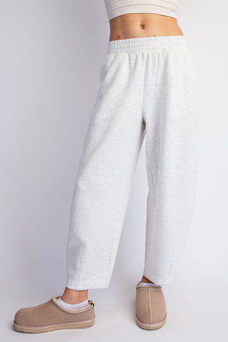 Modal Scuba Flow Barrel Pants • Light Heather Grey
