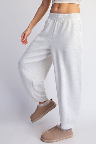 Modal Scuba Flow Barrel Pants • Light Heather Grey