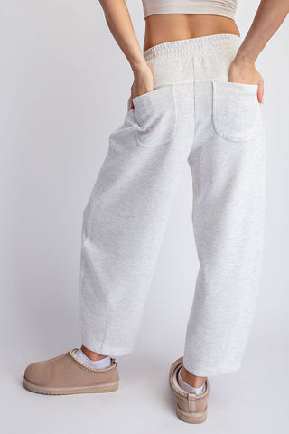 Modal Scuba Flow Barrel Pants • Light Heather Grey