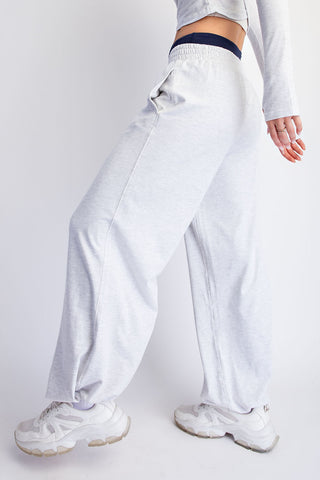 Cotton Lycra Crossover Long Sleeve Set • Heather Grey
