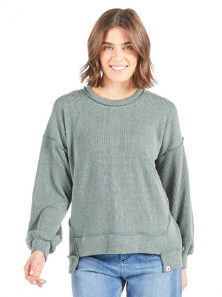 Simply Amber Long Sleeve Knit Top • Jade