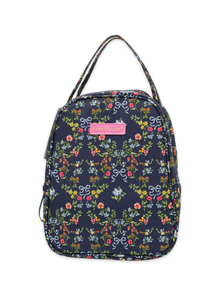 School Lunch Bag • Navy Ribbon Flower
