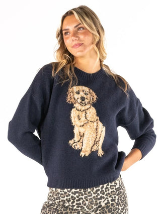 Pawsome Crew Sweater • Navy