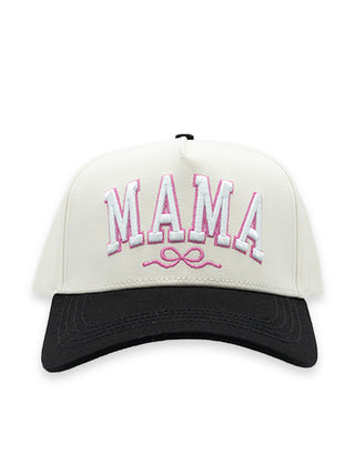 The Everyday Embroidered Mama Hat • White & Black