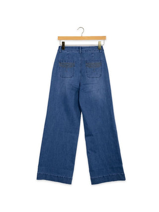Belle Ranch High Waist Wide Leg Jeans • Dark Wash