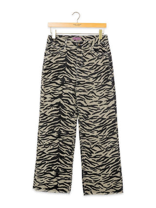 Printed Denim Pant • Zebra