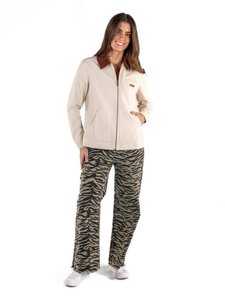 Printed Denim Pant • Zebra