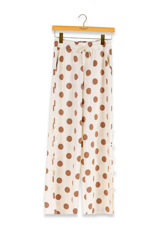 The Tie Lounge Pants • Cream & Brown