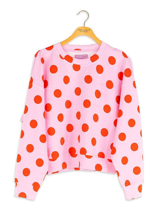 The Lounge Polka Dot Pullover • Pink & Red