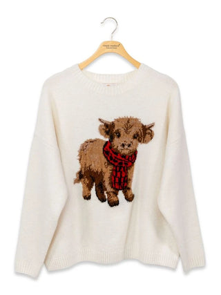 Cow Sweater • White