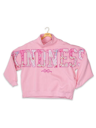 Kindness Everyday Mock Neck Sweatshirt • Pink