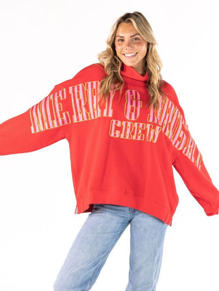 Holiday Mock Neck Sweatshirt • Red