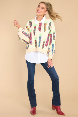 QOS Pearl Multi Corn Sweatshirt • Ivory