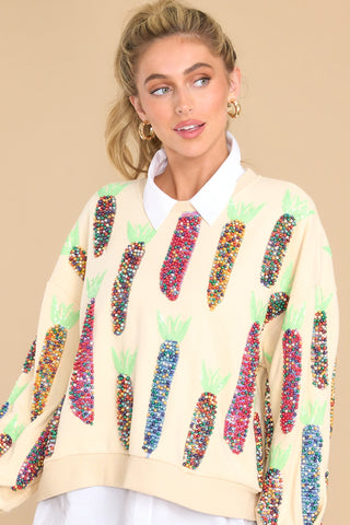 QOS Pearl Multi Corn Sweatshirt • Ivory