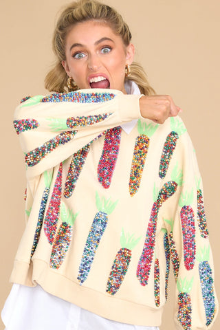 QOS Pearl Multi Corn Sweatshirt • Ivory